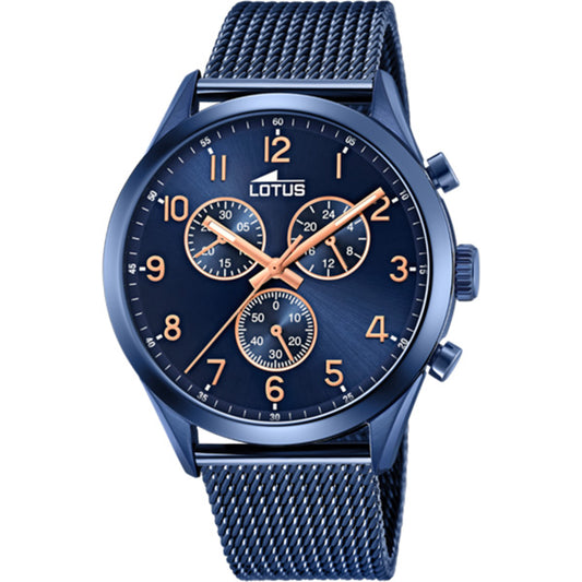 MONTRE LOTUS MINIMALIST 18638/1 BLEU, BRACELET EN ACIER, HOMME