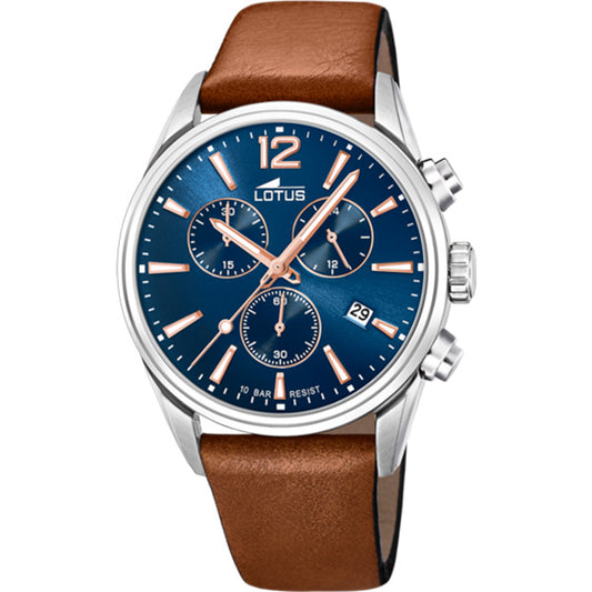 MONTRE LOTUS 18691/2 BLEU, BRACELET EN CUIR, HOMME