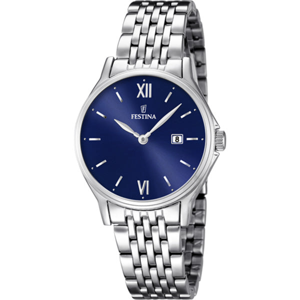 MONTRE FESTINA CLASSICS F16748/3 BLEU, BRACELET EN ACIER, FEMME