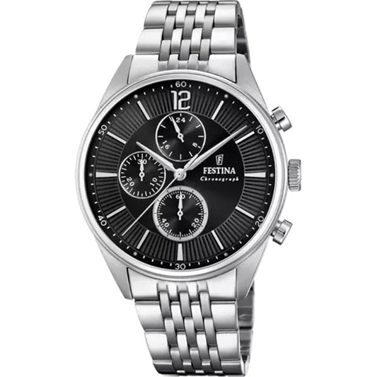 MONTRE FESTINA F20285/4 NOIR, BRACELET ACIER INOXYDABLE, HOMME