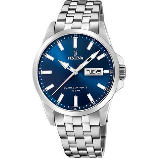 MONTRE FESTINA F20357/3 BLEU, BRACELET ACIER INOXYDABLE, HOMME