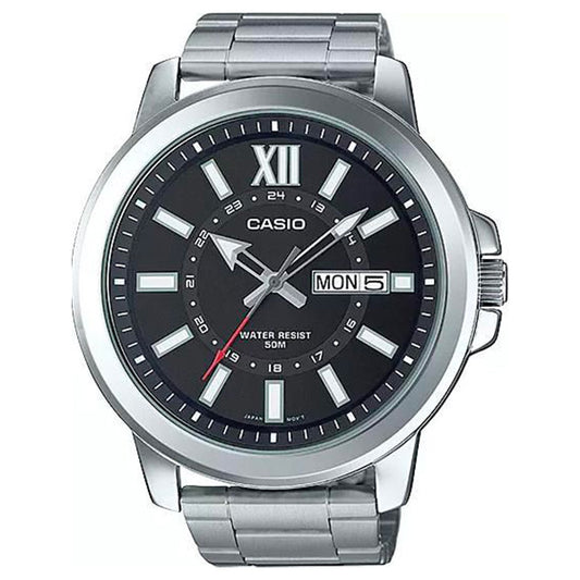 Men's Casio Date Display Stainless Steel 50 mm Watch MTPX100D-1EV MTPX100D-1A